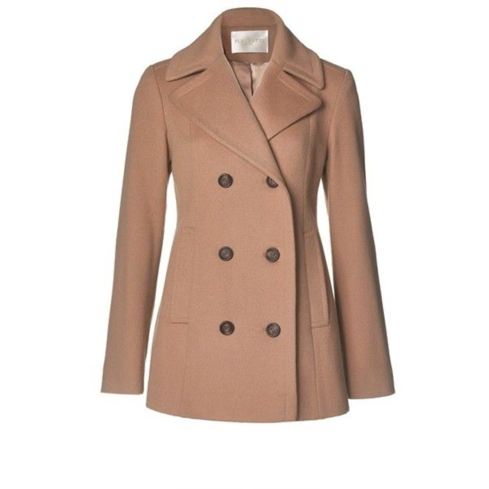 Fleurette Italian Wool Loro Piana Peacoat Tan Camel